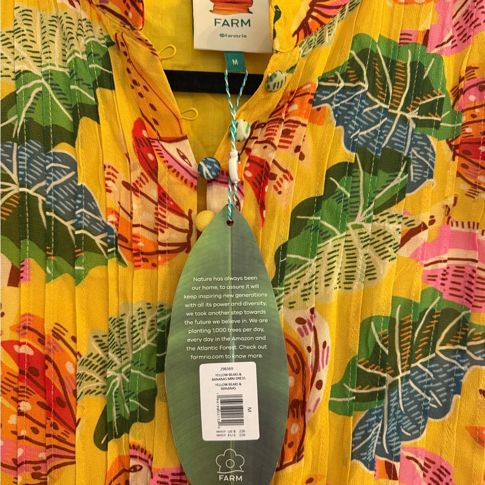 FARM Rio Yellow Tropical Mini Dress - Picture 3 of 4